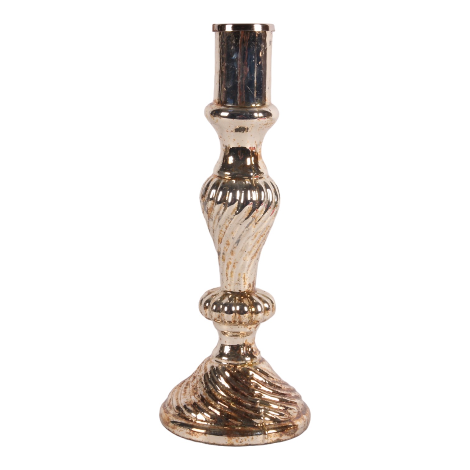 Kandelaar 17 cm - Zilver - Glas