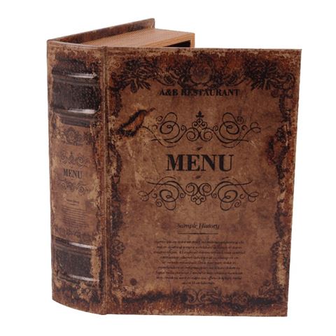 Book Storage Box Menu 23 cm - Brown