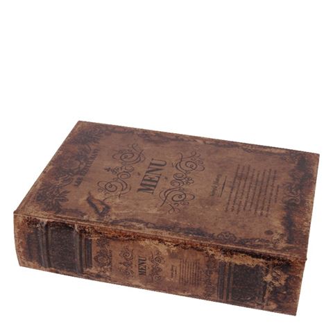 Book Storage Box Menu 23 cm - Brown