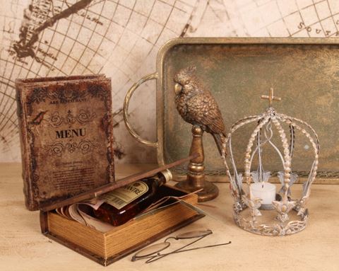 Book Storage Box Menu 23 cm - Brown