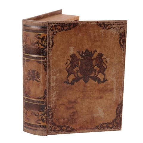 Book Storage Box Coat of Arms 23 cm - Brown