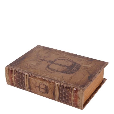 Book Storage Box Crown 27 cm - Brown
