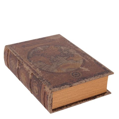 Opbergboek Wereldkaart 27 cm - Bruin