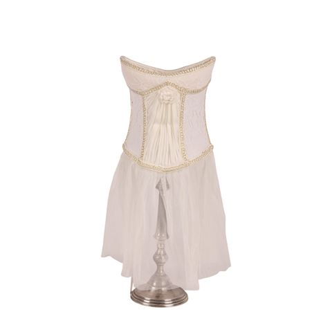 Lampshade Victorian 20 cm - White - Fabric