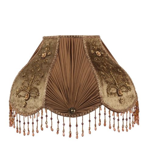 Lampenschirm Victorian 22 cm - Braun - Stoff