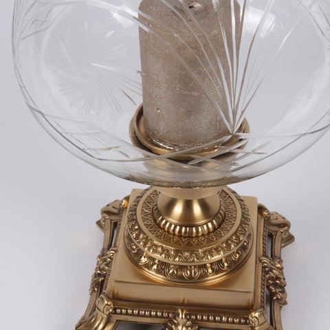 Windlicht Samira 50 cm - Goud - Koper / Glas