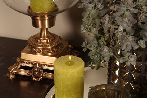 Windlicht Samira 50 cm - Goud - Koper / Glas