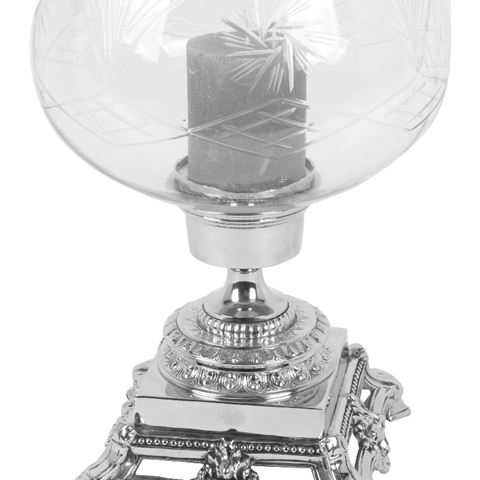 Windlicht Samira 50 cm - Zilver - Koper / Glas