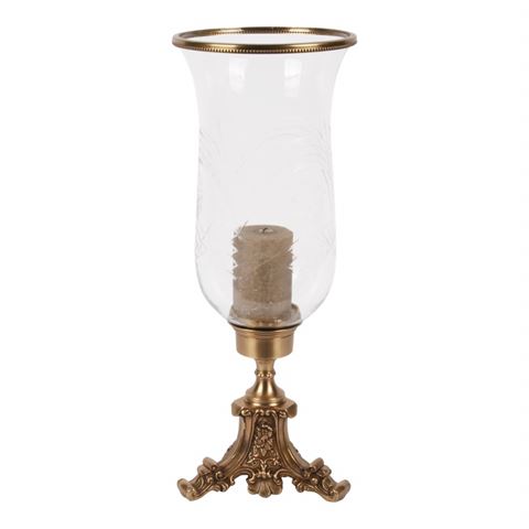 Windlicht Vanna 57 cm - Goud - Koper / Glas