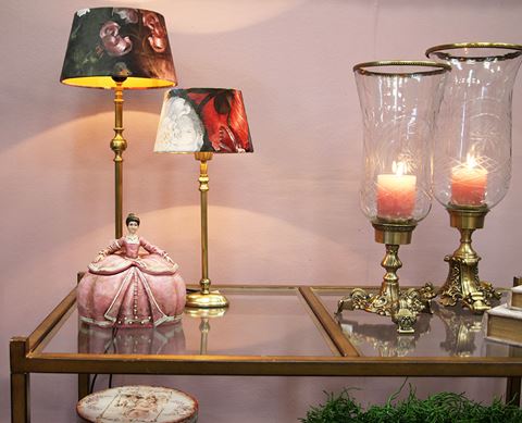 Windlicht Vanna 57 cm - Goud - Koper / Glas