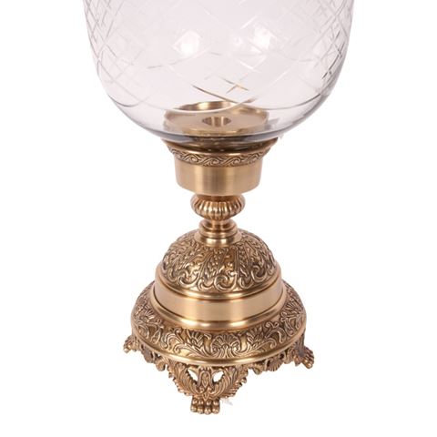 Windlicht Assiya 59,5 cm - Goud - Koper / Glas