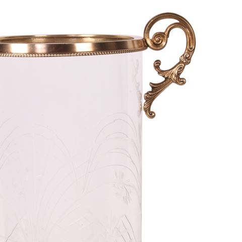 Windlicht Assiya 59,5 cm - Goud - Koper / Glas