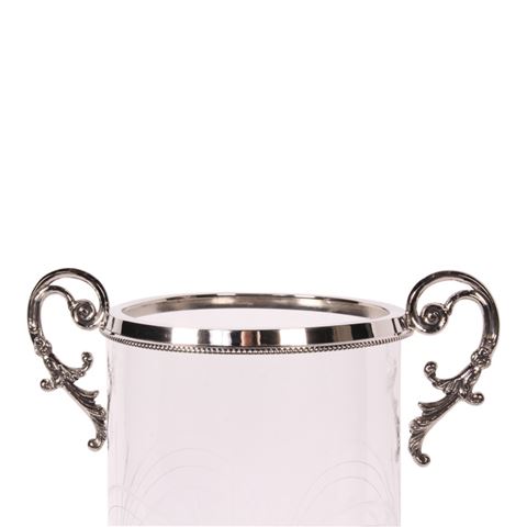 Windlicht Assiya 59,5 cm - Zilver - Koper / Glas