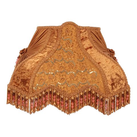 Lampshade Victorian Rectangle 40 cm - Orange - Fabric