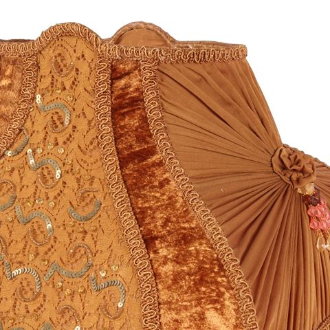 Lampshade Victorian Rectangle 40 cm - Orange - Fabric