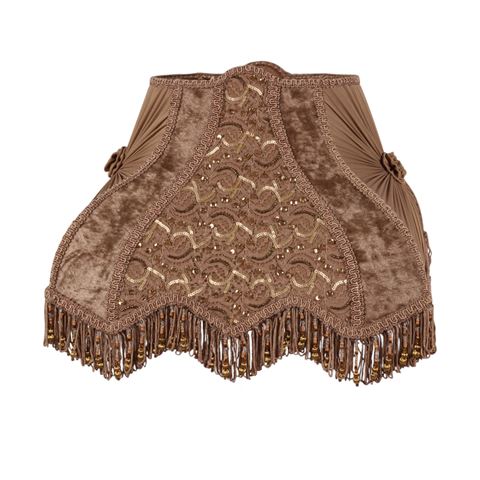 Lampenkap Victorian Rechthoek 40 cm - Bruin - Stof