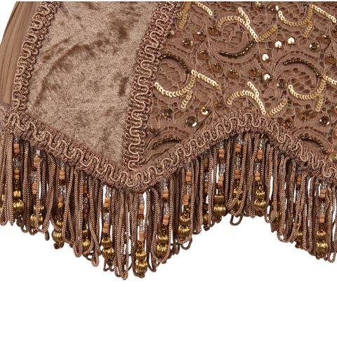 Lampenkap Victorian Rechthoek 40 cm - Bruin - Stof