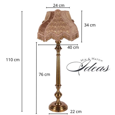 Lampenkap Victorian Rechthoek 40 cm - Bruin - Stof