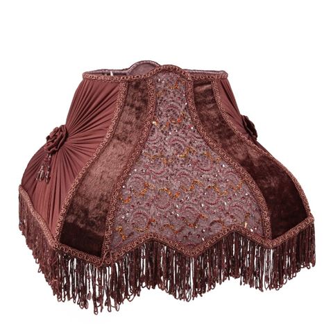 Lampshade Victorian Rectangle 40 cm - Red - Fabric