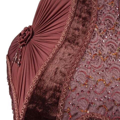 Lampshade Victorian Rectangle 40 cm - Red - Fabric