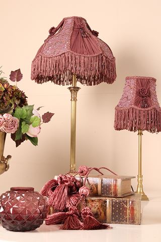 Lampshade Victorian 35 cm - Red - Fabric