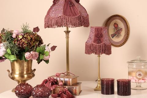 Lampshade Victorian 35 cm - Red - Fabric