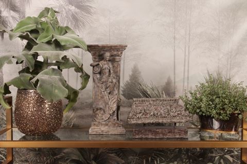 Kandelaar 32 cm - Zilver - Resin