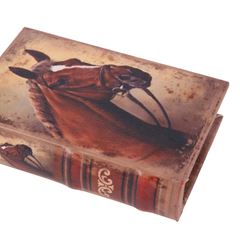 Boekendoos 15 cm Paard bruin