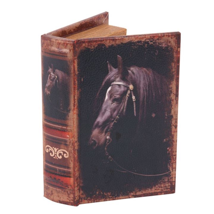 Boekendoos 15 cm Paard zwart