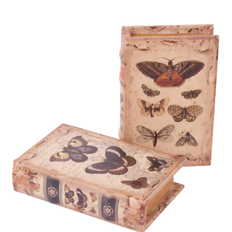 Opbergboek Vlinders 15 cm - Beige