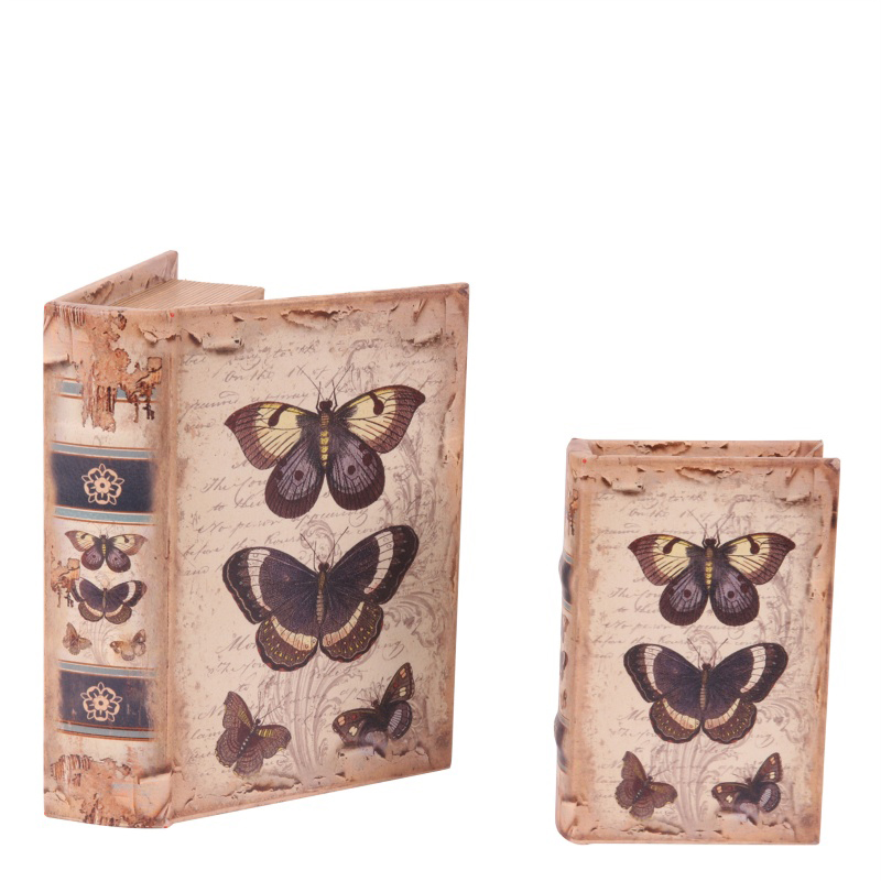 Opbergboek Vlinders 15 cm - Beige