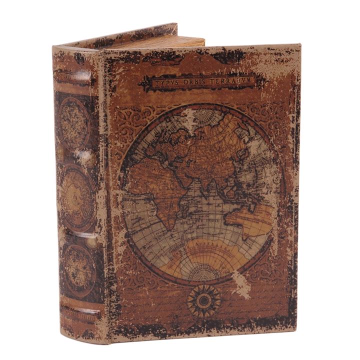 Boîte De Livre 20 cm Carte Du Monde