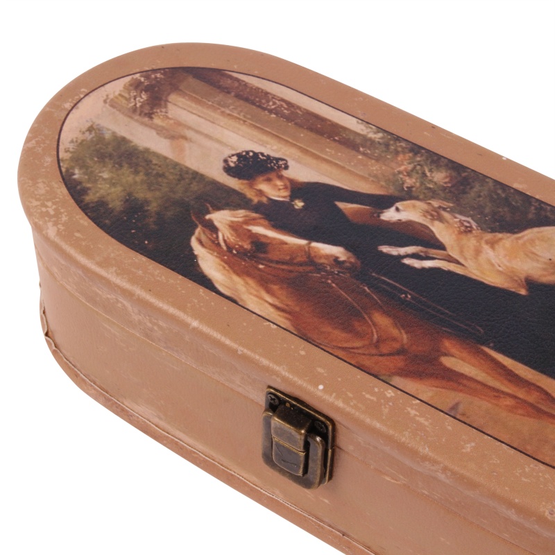 Boîte 25x12 cm Lady avec cheval