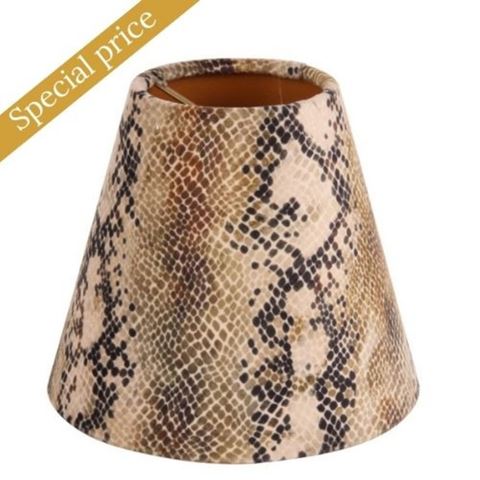 Lampshade 13 cm - Snake Print - Brown - Fabric