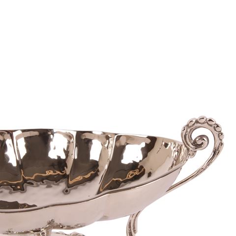 Schaal met Handvat 34 cm - Zilver - Koper