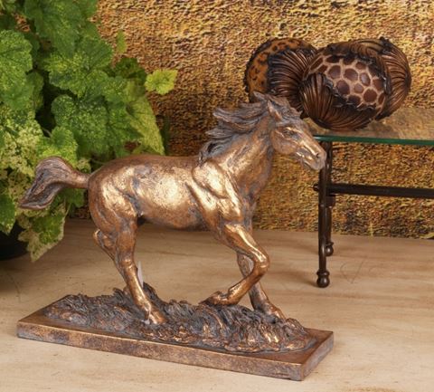 figue. Statue cheval résine 30 cm