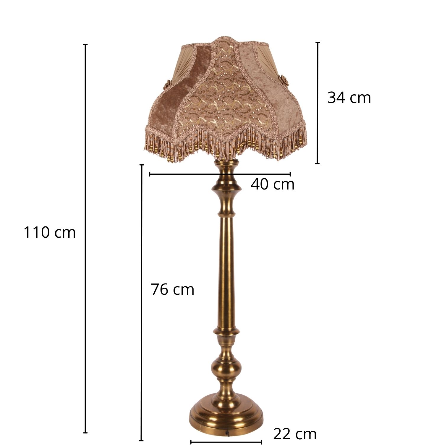 Tafellamp Voet 92 cm - Goud - Aluminium