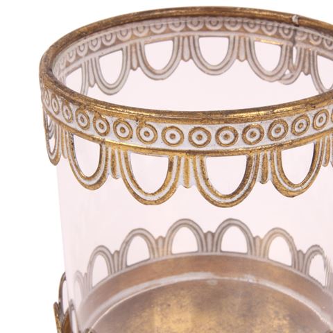 Windlicht 13,5 cm - Goud - Ijzer / Glas