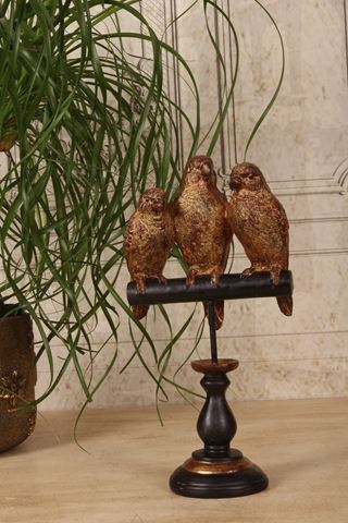 Parrots on Base 33 cm - Gold - Resin