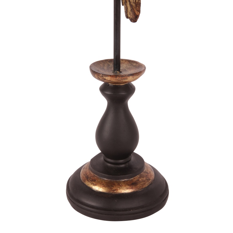 Papegaaien op voetstukresin 33 cm.