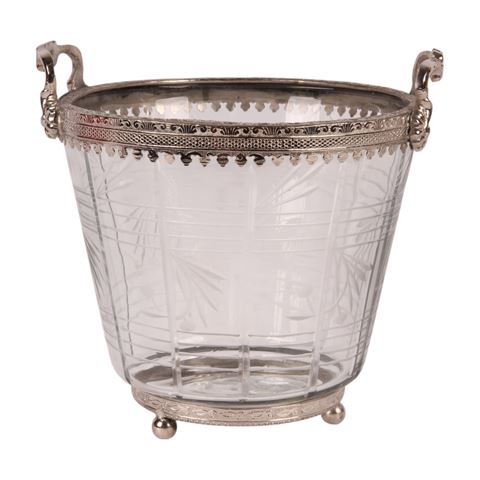 Tealight Holder 13 cm - Silver - Brass / Glass