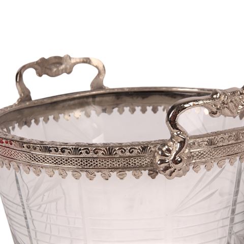 Tealight Holder 13 cm - Silver - Brass / Glass