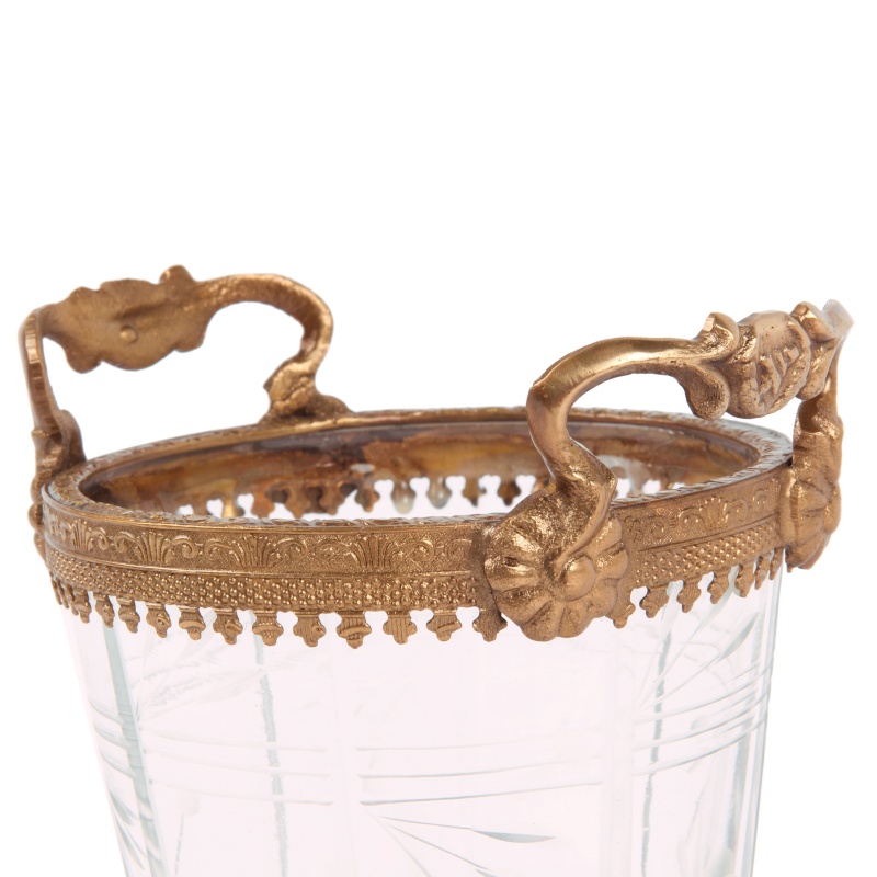 Waxinelichthouder 13 cm - Goud - Glas