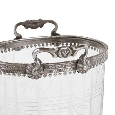 Waxinelichthouder 19 cm - Zilver - Messing / Glas