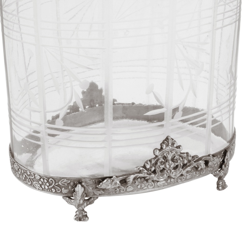 Waxinelichthouder 19 cm - Zilver - Glas