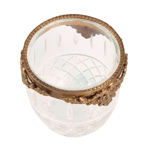 Waxinelichthouder 10 cm - Goud - Messing / Glas