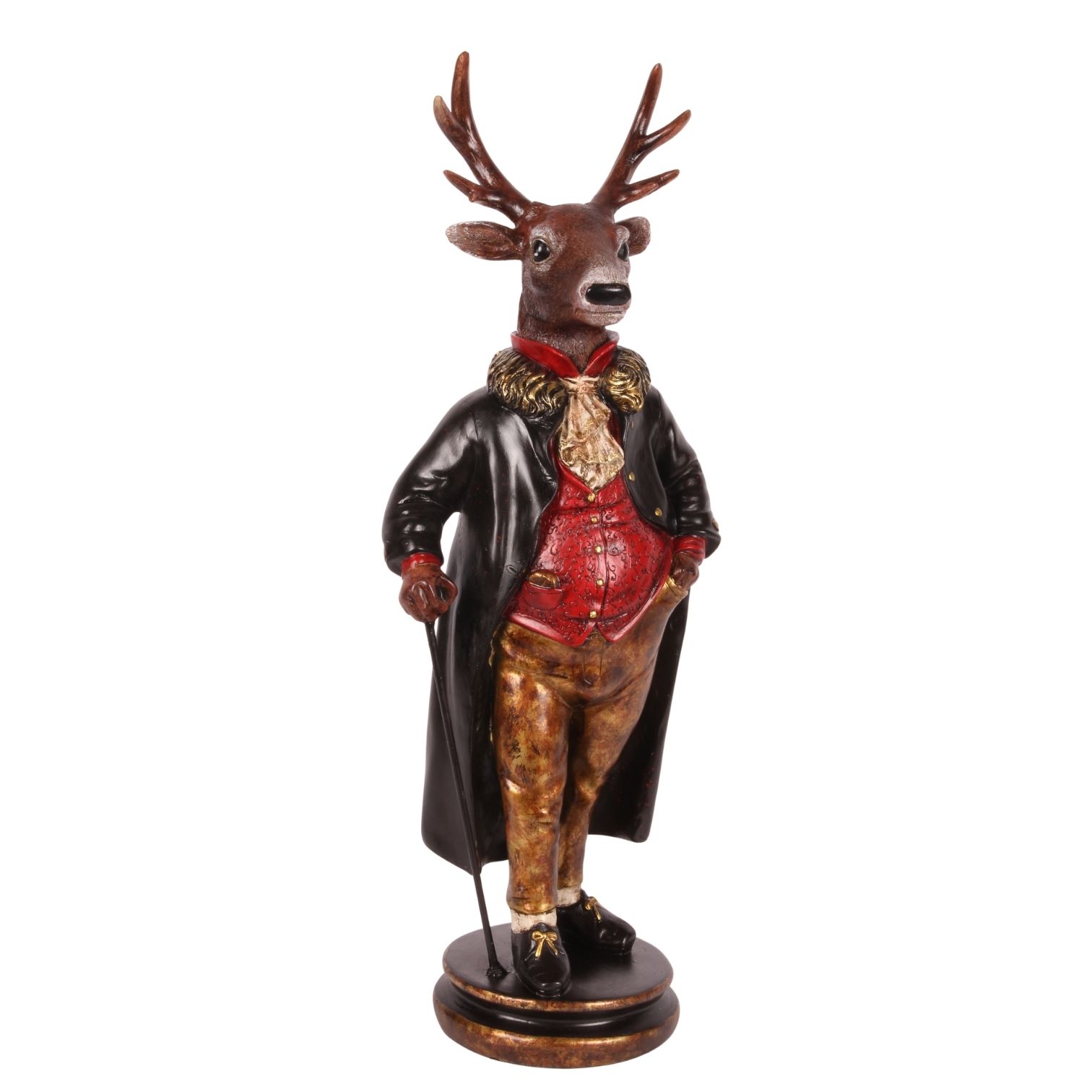 Hert op Voet 66 cm - Zwart - Resin