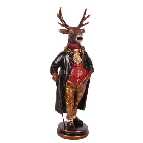 Hert op Voet 66 cm - Zwart - Resin