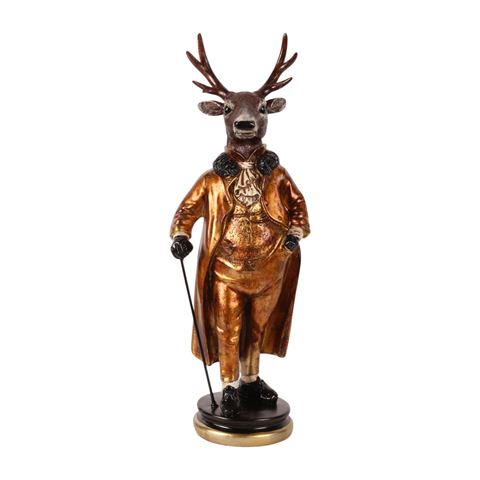 Standing Deer Figurine 66 cm - Gold - Resin