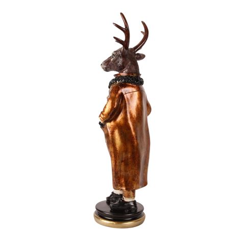 Standing Deer Figurine 66 cm - Gold - Resin